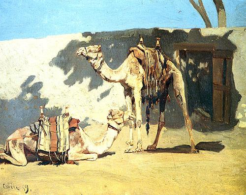 Alberto Pasini Cammelli in riposo oil painting image